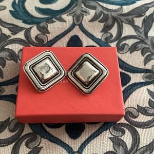 Retired, vintage James Avery Clip-on Square Earrings